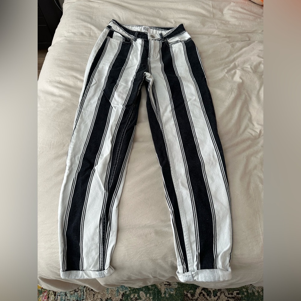BDG black and white mom jeans